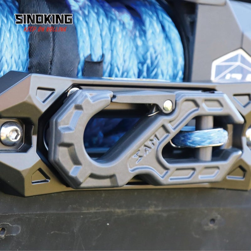 SINOKING Winch Fairlead with Tow Hook, Aluminum Hawse Fairlead with Grade 80 Forged Steel Winch Hook, 45000lb Break Strength Winch Fairlead Hook Set for Off-Road Vehicle Recovery - Image 5